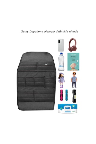 Bod Ecolux Serisi Taytüyü Araba Oto Koltuk Arkası Eşya Düzenleyici Araç İçi Organizer Siyah
