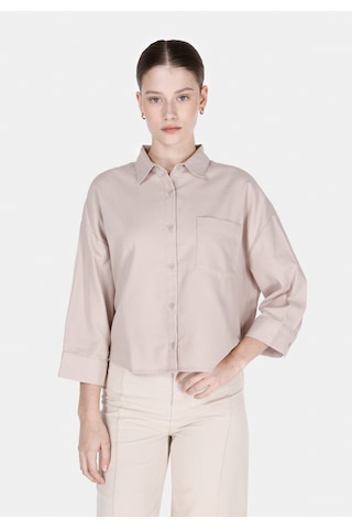 Colin's Colins Regular Fit Shirt Neck Düz Kadın Vizon ¾ Kol Gömlek Cl1073326 Cl1073326 Q1.v1 Msh Mushroom Çok Renkli