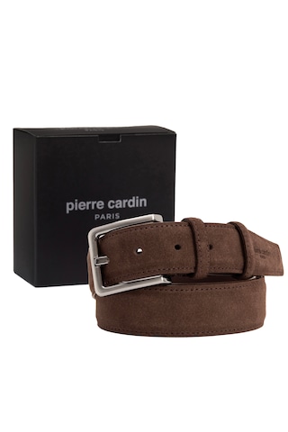 Pierre Cardin Suet Deri Erkek Kemer En 3,5 Cm Pc-1009 Kahve - Suet