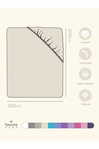 Favora Battal Boy Lastikli Penye Çarşaf - Ekru