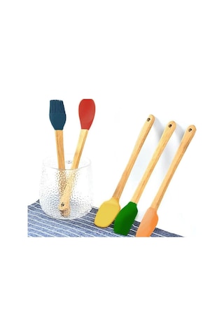 Mien Bambu Silikon Spatula Seti 5 Li Mien-456