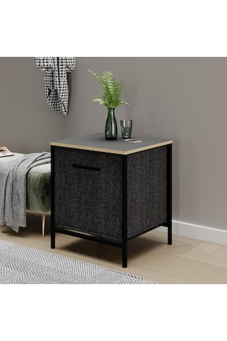 Çok Amaçlı Dolap 1 Çekmeceli Komodin Sehpa Füme 1593