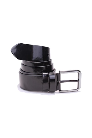 Dagoster DMK26-456 Siyah Rugan 4.5 CM Suni Deri Erkek Kemer Siyah Rugan