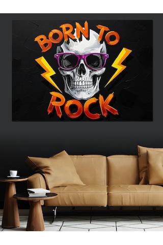 Rock Kurukafa Dekoratif Kanvas - Mdf Ahşap Tablo
