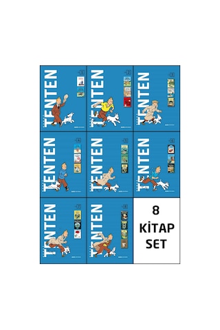 Tenten Bütün Maceraları 8 Kitap Takım Set Ciltli-Kutulu - Herge