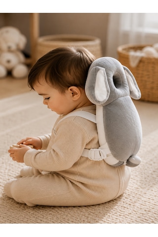 Teknor Bebek Kafa Koruma Yastığı Tavşan Model 20x30 Ebat Gri