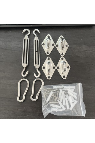 Kosona 304 Paslanmaz Çelik Güneşlik Yelken Aksesuarları - Dayanıklı & Su Geçirmez