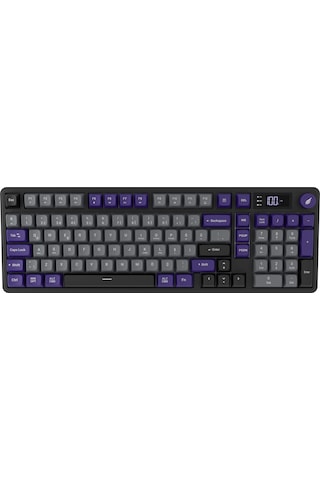 Hawk Gaming Hk258 Membrane Lcd Rgb Kablosuz/bluetooth Gri Mor Full Türkçe Gaming Klavye