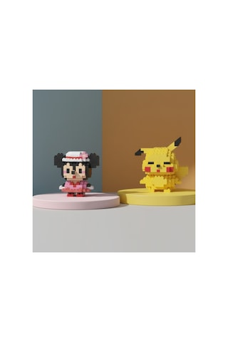 Sevimli İkili Karakter Nano Blok Seti - 3d Mikro Yapım Figürleri 2 Farklı Model