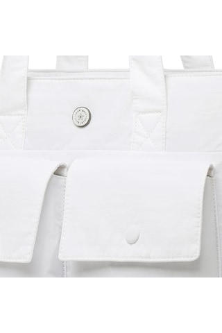 Smart Bags Mikro Poly Kumaş Büyük Boy Kadın Omuz Çantası 3345 Beyaz