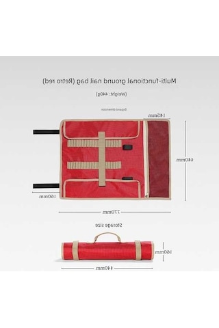 Novahub Kamp Çadırı Kurulum Kanvas Çantası - Büyük Zemin Çivisi Makyaj Çantası Kırmızı Küçük Boy Um44332-1 Yurt Dışından Kırmızı Kırmızı