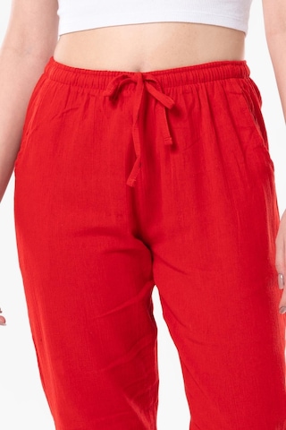 Eliş Şile Bezi Şile Bezi Çift Cepli Unisex Yazlık Pantolon Kırmızı Krmz-kırmızı Kırmızı
