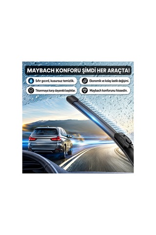 Volkswagen Passat Variant 2015 Sonrası Uyumlu Maybach Tipi Akıllı Su Fıskiyeli Silecek Seti Ön Takım
