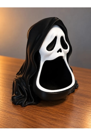 Halloween Cadılar Bayramı Dekoratif Kapüşonlu Korku Maskesi Şekerlik Kase Masa Üstü Dekor