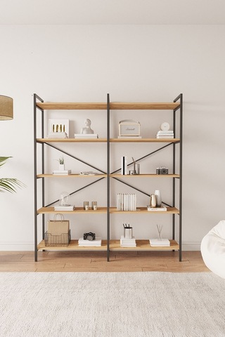 Nilamu Çam 150 Cm Kitaplık, Organizer, Ofis, Ev, 5 Raflı Kitaplık 150 170 34 Cm Atlantik Çam