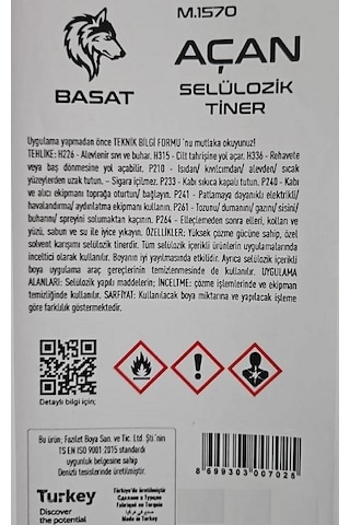 Pamukkale Manas Selülozik Tiner 10 Lt