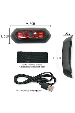 Moto Express Motosiklet Kask Arkası İkaz Ledi