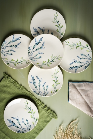 Lavender 6 Parça Porselen Pasta Seti 19 Cm