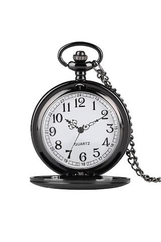 Schulzz Venom Piano Black Parlak Köstekli Zincirli Cep Saati