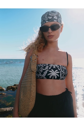 Marks & Spencer Desenli Bikini Üstü Siyah Mix