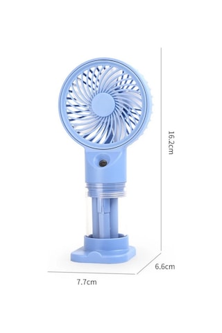 Şarjlı El Fanı Su Buharı Püskürtmeli Mini Vantilatör Masaüstü Ayaklı Telefon Standlı Soğutucu Fan