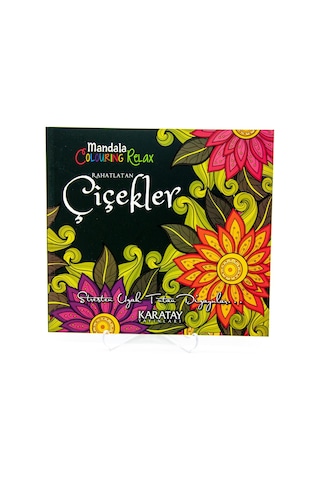 Mandala Rahatlatan Çiçekler Boyama Kitabı 23X24Cm Büyük Boy Sıfır