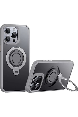 Joko Apple, Uyumlu iPhone 15 Pro Max Avatar 360 Dönen Magsafe Kapak - Titan Gri