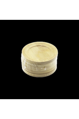 Bambu Ahşap Çay Tabağı 6'lı - 9.7 Cm Çok Renkli