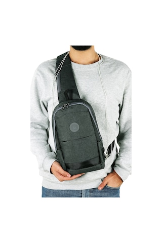 Strong Kulaklık Çıkışlı Tek Kol Göğüs Ve Sırt Çantası ,çapraz Çanta Body Bag Tk01 Füme Füme