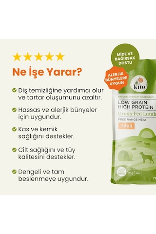 Kito Doğal Besi Kuzu Etli Yetişkin Köpek Maması 7 KG