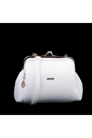Nas Bag Burslu Klipsli Vintage Omuz Ve Çapraz Çanta 23x20 Cm Ebatlarındadır Beyaz Lopez Beyaz