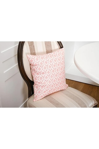 Melisa Damask Baskılı Duck Kumaş Kırmızı Kırlent 45 45 Cm - 808 45 x 45