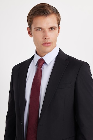 Tudors Erkek Slim Fit Mono Yaka Likralı Esnek Kumaş Siyah Takım Elbise-33904 Siyah