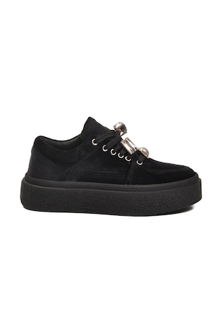 Guja Siyah Nubuk Bağcıklı Yüksek Taban Kadın Sneaker 25k475 Z Siyah