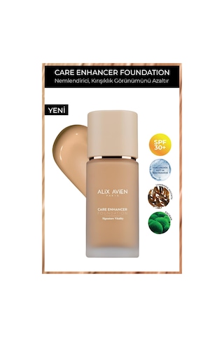 Alix Avien Kırışıklık Karşıtı Nemlendirici SPF30 Parlak Bitişli Fondöten Care Enhancer 816 Amber Honey