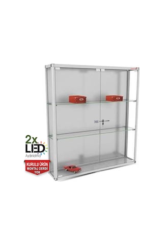 Camlı Vitrin - Cam Dolap - Camlı Koleksiyon Vitrini - Kurulu Ürün 100x100x20