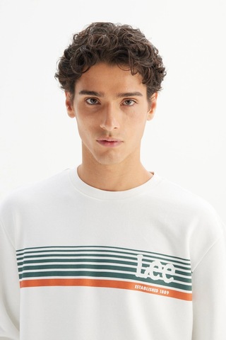Lee Erkek Sweat L2520099 102 Beyaz Beyaz