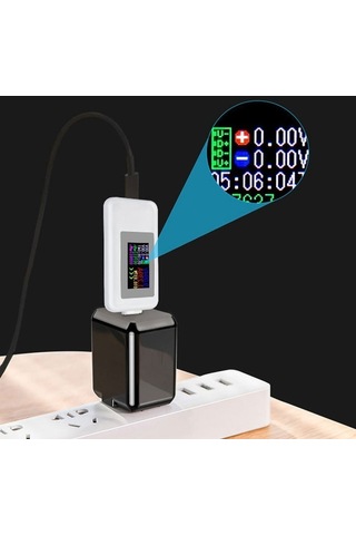 Butuglobal Kws-mx18 10 İn 1 Usb Dc Test Cihazı Akım 4-30 V Gerilim Metre Zamanlama Ampermetre Dijital Metre Siyah