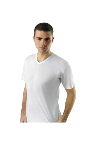 Anıt Erkek Ribana V Yaka Kısa Kol Fanila Atlet 1109 - 3 Adet 001