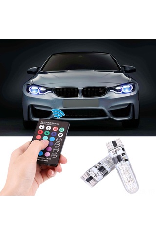 Geeroyoo T10 Tipi 6 Smd 5050 Led Işık, Silikon Kaplama, 4 Farklı Mod Ve 16 Renk Ayarlamalı Kumanda İle 4 Adet Paket