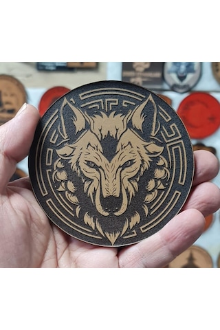 Kurt Deri Peç - Arma - Wolf Leather Patch Bej