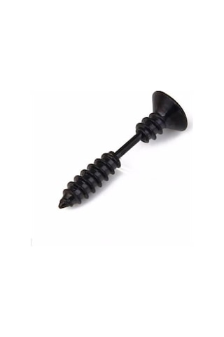 Tezzgelsin Unisex Hipoalerjenik Gothic Punk Paslanmaz Çelik Küpe Siyah - Beyaz