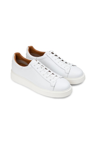 Deery Hakiki Deri Beyaz Erkek Sneaker Ayakkabı - 01954mbyze01 Beyaz
