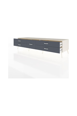 Kronos Tv Ünitesi 5 Çekmeceli 220x59x51 Aytaşı-aytaşı/antrasit Aytası/antrasıt - Aytası