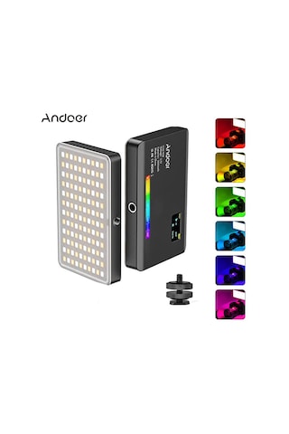 Andoer Y140 Rgb Şarj Edilebilir Fotoğraf Led Video Işığı Siyah Siyah