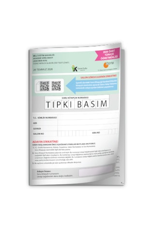 2026 Meb-ags Öabt Türkçe Öğretmenliği Ösym Tıpkı Basım Kitapçığı Türkiye Geneli Deneme
