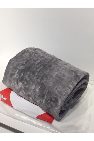 Padişah Desenli Gri Çift Kişilik Battaniye Gri