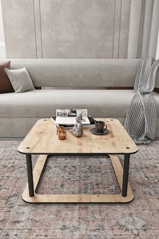 Hole Kare Orta Sehpa Meşe Meşe