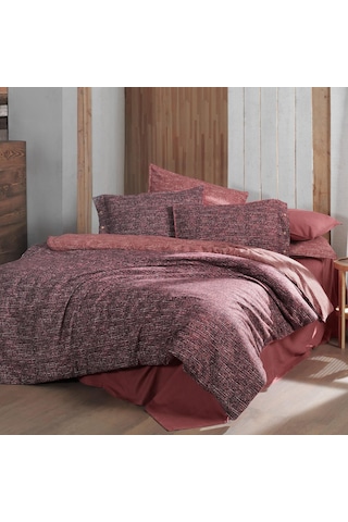 Glamis King Size Battal Boy %100 Pamuk Flanel Pazen Nevresim Takımı Bordo Bordo