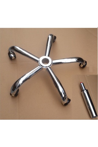 Kromaj Metal Yıldız Ayak Tekerlekli Amortisörlü Ofis Büro Çalışma